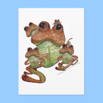 Frog Family Portrait Postcard postcards