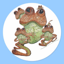 Frog Family Portrait Sticker stickers