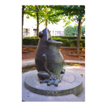 Frog fountain, La Defense, Paris, France posters