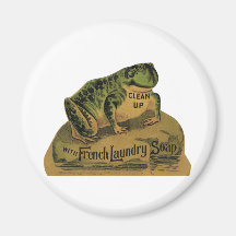 Frog French Laundry Soap Magnet