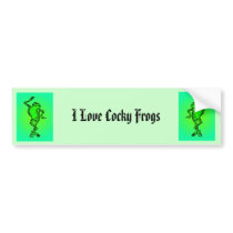 frog, froga, I Love Cocky Frogs bumper stickers