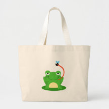 Frog Frogs Amphibian Funny Bug Cartoon Animal Canvas Bags