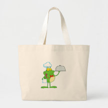 Frog Frogs Amphibian Funny Chef Cartoon Animal Canvas Bags
