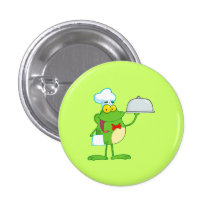 Frog Frogs Amphibian Funny Chef Cartoon Animal Buttons
