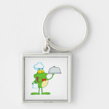 Frog Frogs Amphibian Funny Chef Cartoon Animal Key Chains