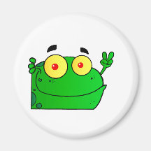 Frog Frogs Amphibian Green Cute Cartoon Animal Fridge Magnet