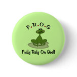 Frog Fully Rely on God buttons