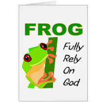 FROG, Fully rely on God Greeting Card