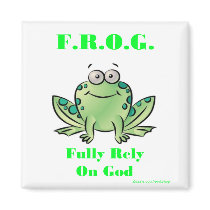 FROG (Fully Rely on God) Fridge Magnets
