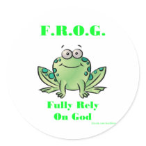 FROG (Fully Rely on God) Sticker