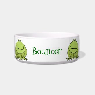 Frog Gifts Cute Green Frogs Personalized Pet Bowl