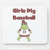 Frog Girls Dig Baseball mousepads