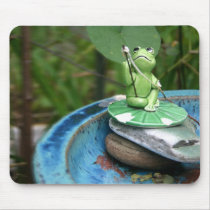 Frog Gone Fishing Mousepad by josephspallone Frog Gone Fishing Mousepad