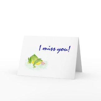 Frog 'I Miss You!' card card