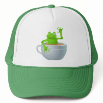 Frog in a Tea Trucker Hat