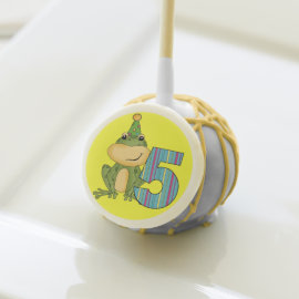 Frog in Party Hat 5th Birthday Cake Pops Cake Pops