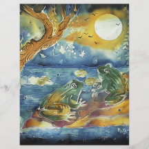 Frog in the Moonlight Painting Full Color Flyer