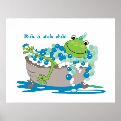 Pictures Of Frogs For Kids. Frog In Tub Kids Bathroom Art