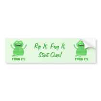 Frog It! Vector Crochet Frog (Green Background) Bumper Sticker