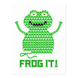 Frog It! Vector Crochet Frog Post Cards