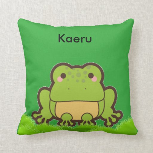 kawaii frog pillow