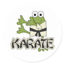 Frog Karate Tshirts and Gifts Round Sticker