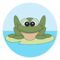 Frog on a Lily Pad Sticker by penart Frog on a Lily Pad Sticker