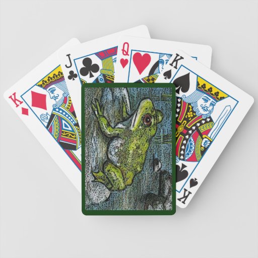 Frog On A Rock: Illustration: Nature, Pond Card Decks