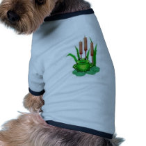 frog on a water lilly pet clothing