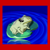 Frog On Lily Pad posters