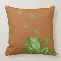 Frog Painting Throw Pillows