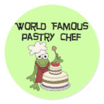 Frog Pastry Chef Tshirts and Gifts Round Sticker