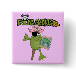 Frog Pirate Girl tshirts and Gifts Pinback Button