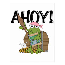 Frog Pirate With Gold - Girl T-shirts and Gifts Post Card