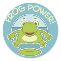 Frog Power Round Sticker
