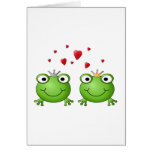 Frog Prince and Frog Princess, with hearts. Greeting Card