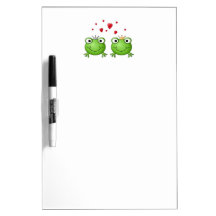 Frog Prince and Frog Princess, with hearts. Dry-Erase Whiteboard