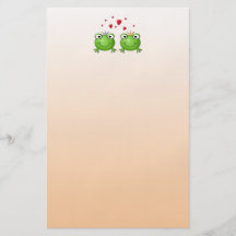 Frog Prince and Frog Princess, with hearts. Flyer Design