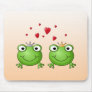 Frog Prince and Frog Princess, with hearts. Mouse Pad