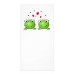 Frog Prince and Frog Princess, with hearts. Photo Card Template