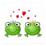 Frog Prince and Frog Princess, with hearts. Print