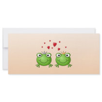 Frog Prince and Frog Princess, with hearts. Rack Card Design