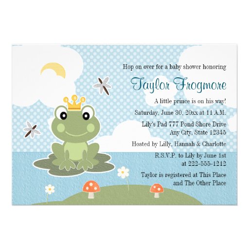 Frog Prince Baby Shower Invitations