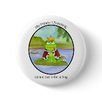 Frog Prince Button by 13BlackCatsDesigns Frog Prince Button