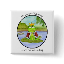 Frog Prince Button by 13BlackCatsDesigns Frog Prince Button