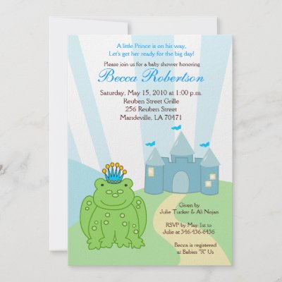 Frog PRINCE Castle Baby Shower 5x7 Invitation zazzle_invitation