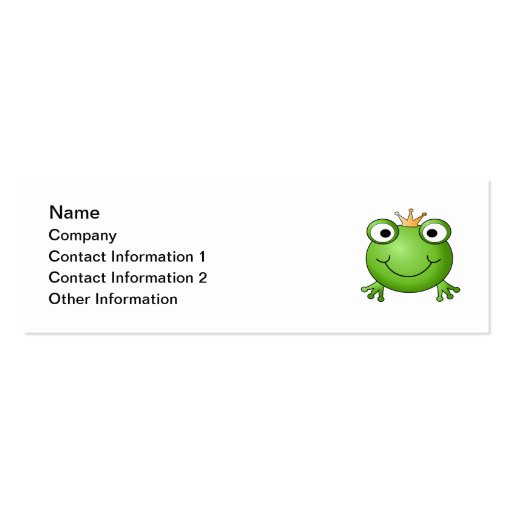 Frog Prince. Happy Frog. Business Cards