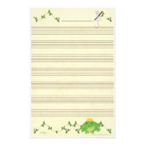 Frog Prince & Mouse Music Manuscript Paper stationery