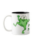 twotone_mug - This little green frog is a cutie. He has a funny little face and is jumping up to say ... Of course Im a Prince. More matching items in my store.: Sizes  Available colors: black