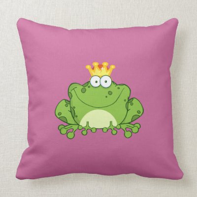 Frog Prince Pillows Mojo_throwpillow Frog Prince Pillows Mojo_throwpillow